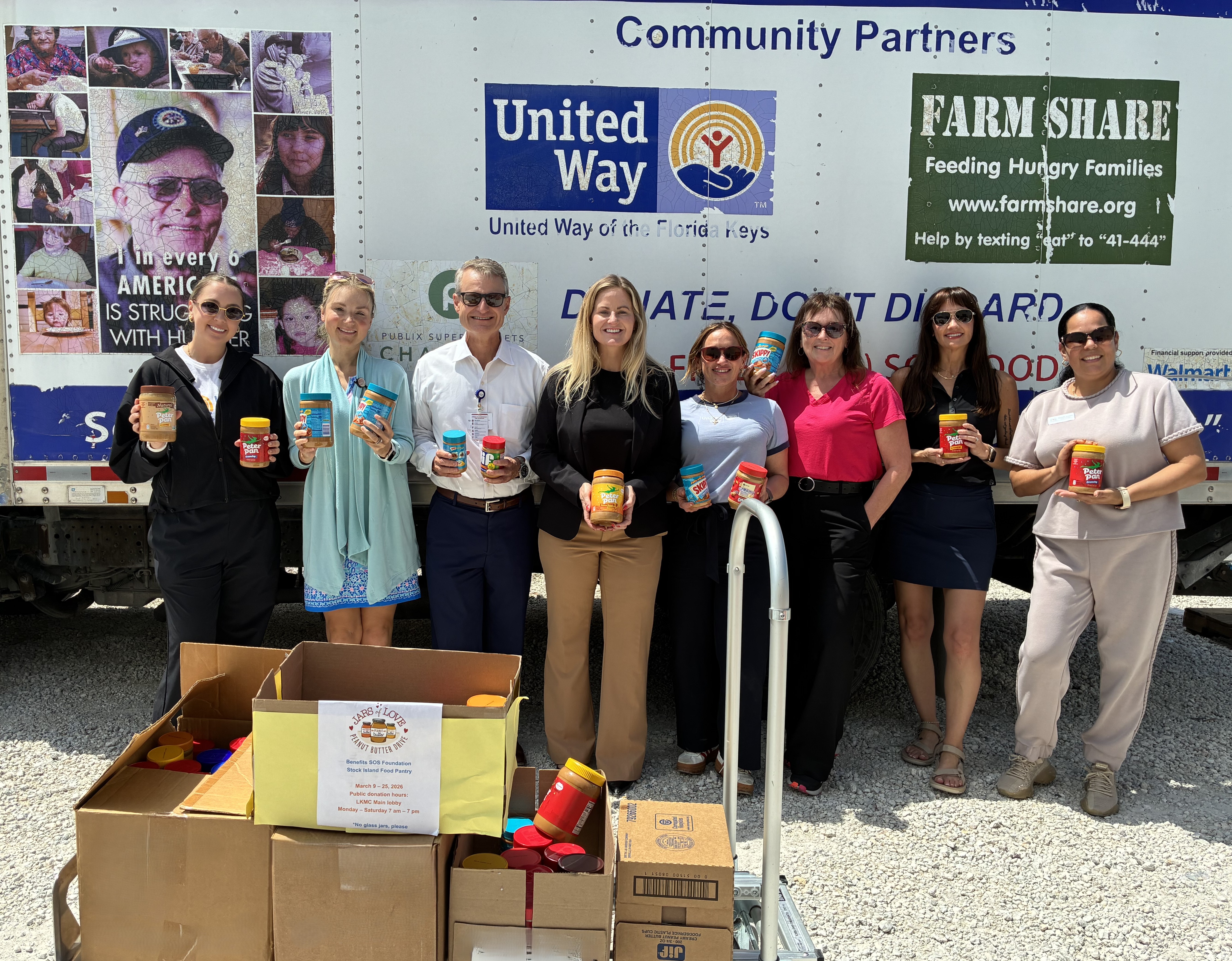L-R: Alissa Trabbold, UWCK; Rosanna Mullen, LKMC; Drew Bigby, LKMC; Morgan Barber, SOS Foundation; Tiffany Pellicier, UWCK; Janis Adams, LKMC; Tiffani Mensch, UWCK; Natali Acosta, SOS Foundation.
